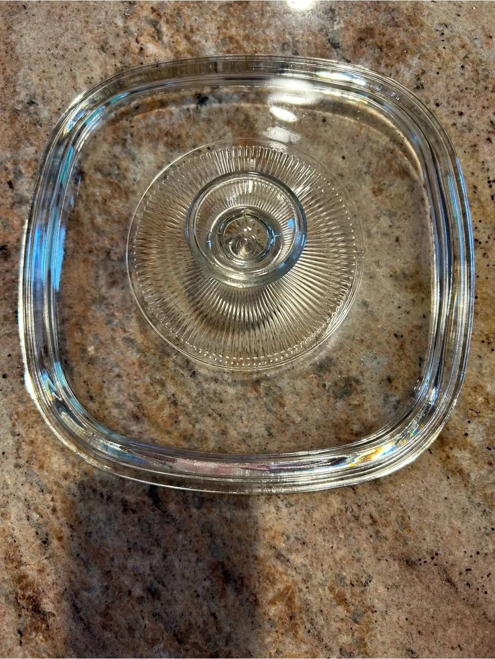 Pyrex A-9-C Clear glass lid w/Radiant Center fits CorningWare A-2-B A-3-B A-8-B.